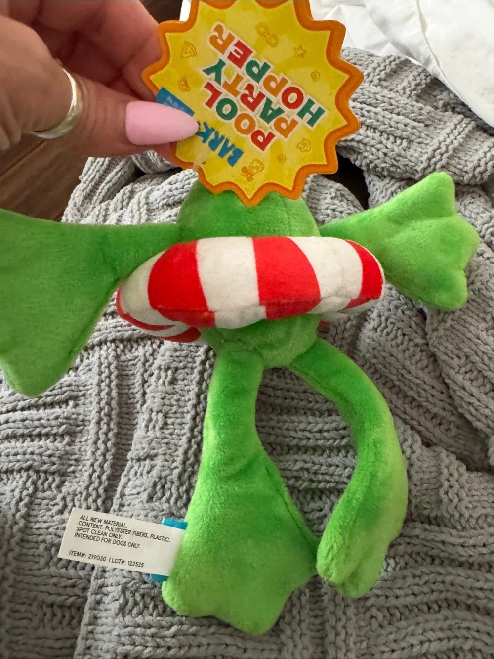 Bark ‘Pool Party Hopper’ Green Plush Frog Dog Toy